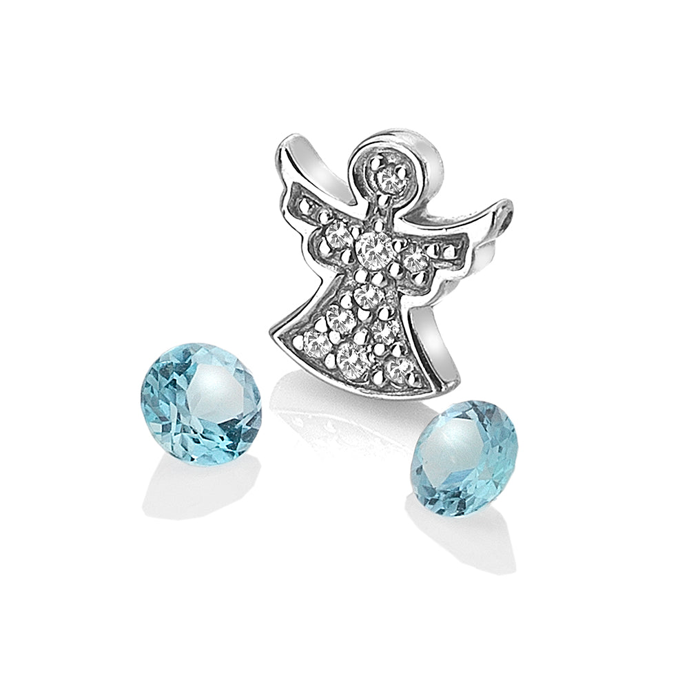Angel Charm and Blue Topaz
