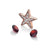 Rose Gold Plate Star Charm with Garnet Stones