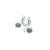 Sterling Silver Horseshoe Charm with Green Aventurine Cabochons