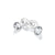 Sterling Silver Infinity Charm with White Topaz Cabochons