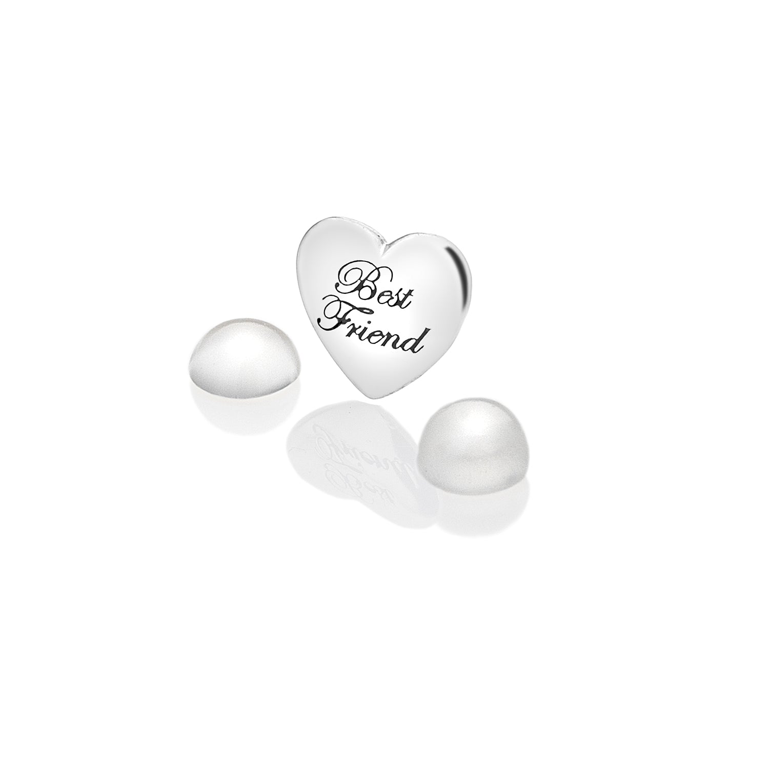 Sterling Silver Best Friend Charm with Moonstone Cabochons