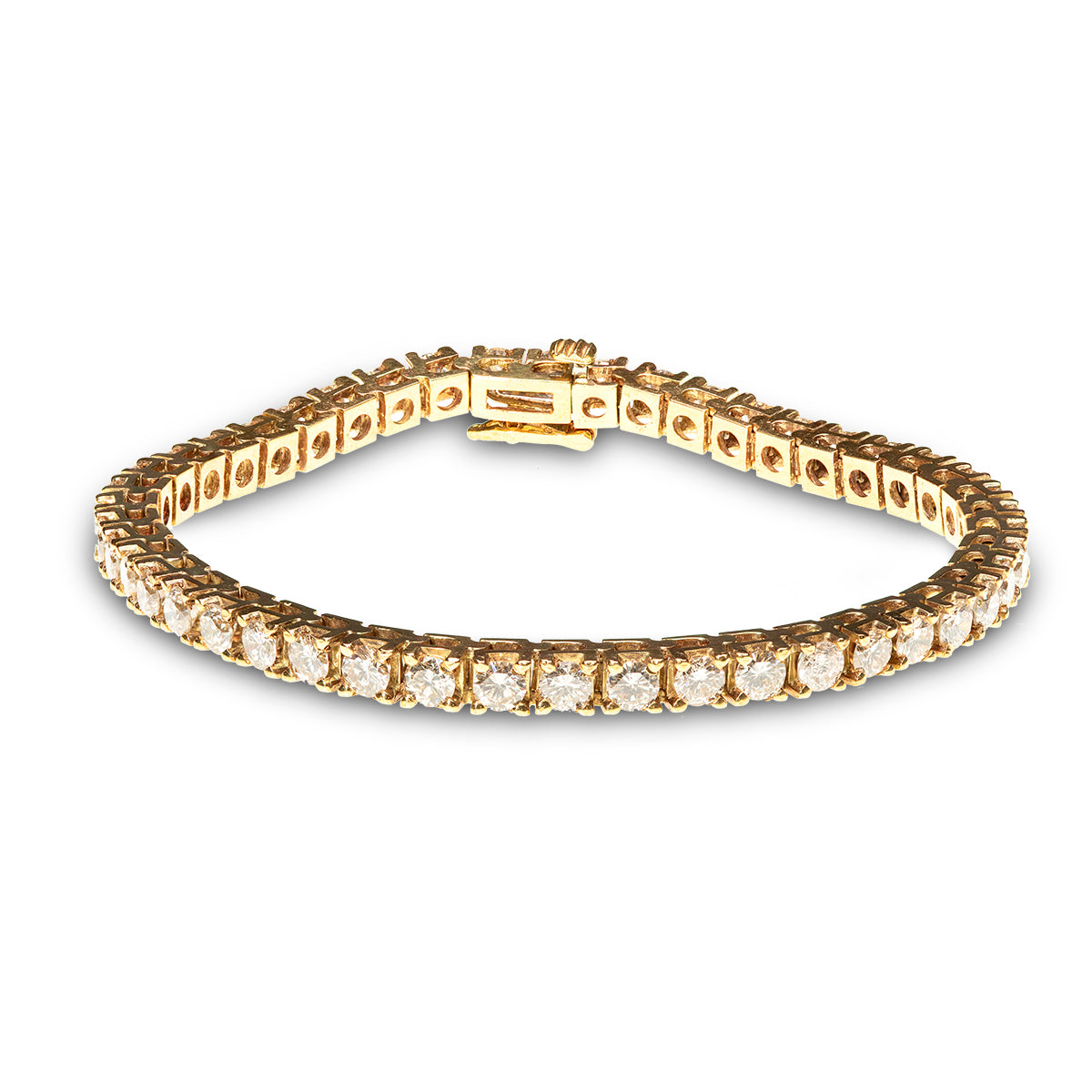18ct Yellow Gold Diamond Line Bracelet