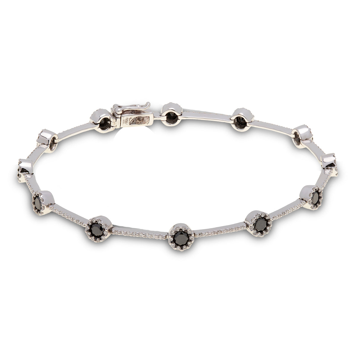 18ct White Gold Black and White Diamond Bracelet