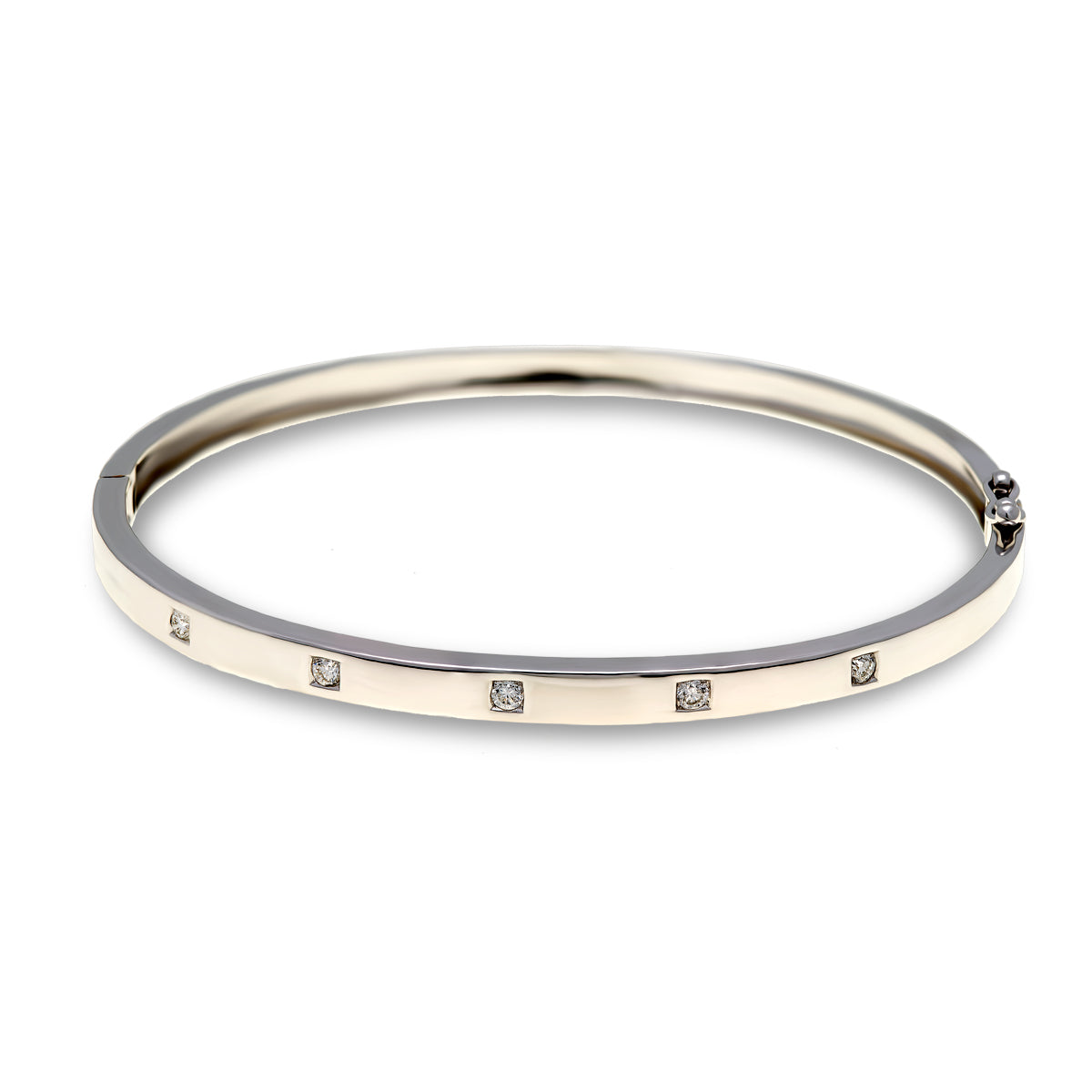 18ct White Gold Diamond Bangle