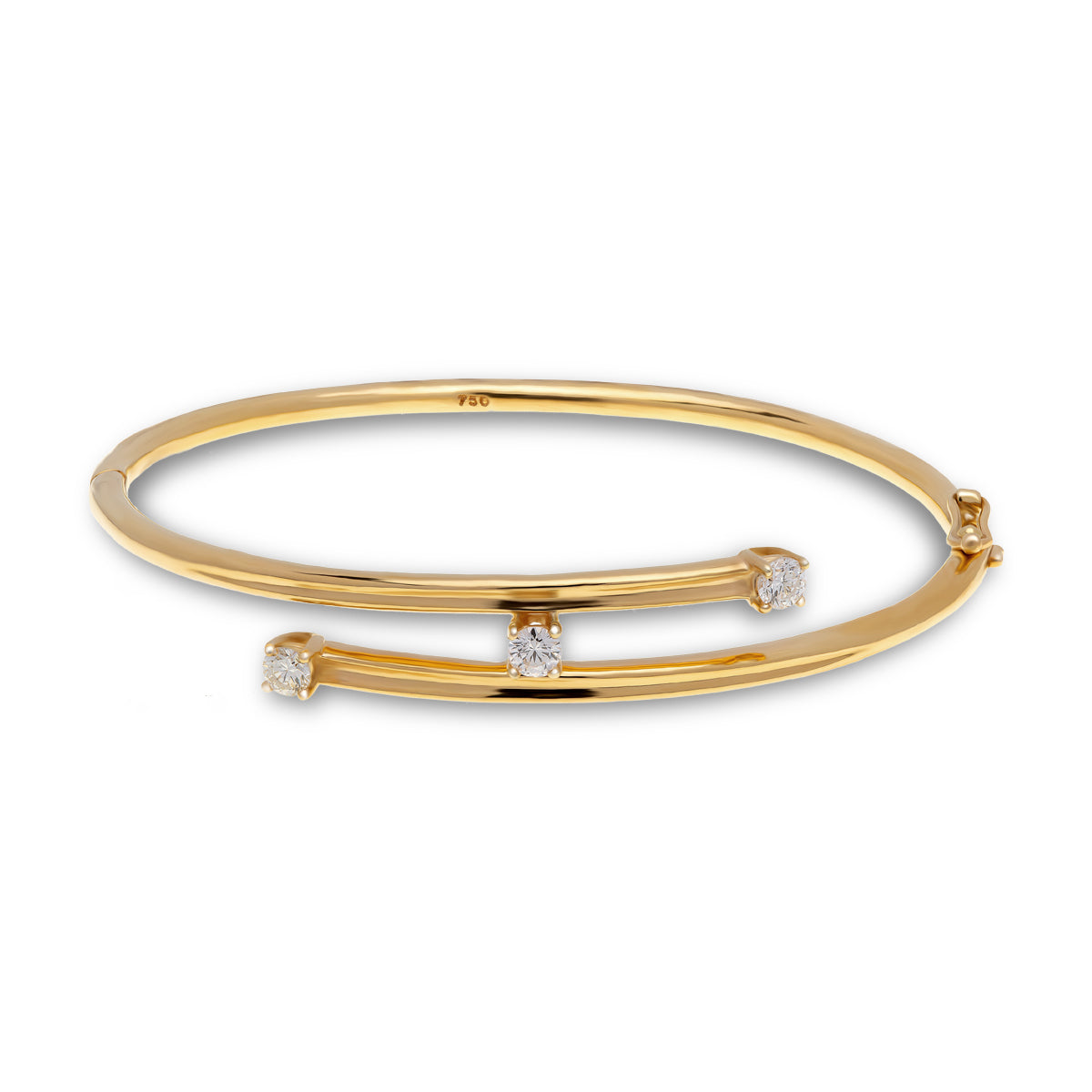 18ct Yellow Gold Diamond Bangle
