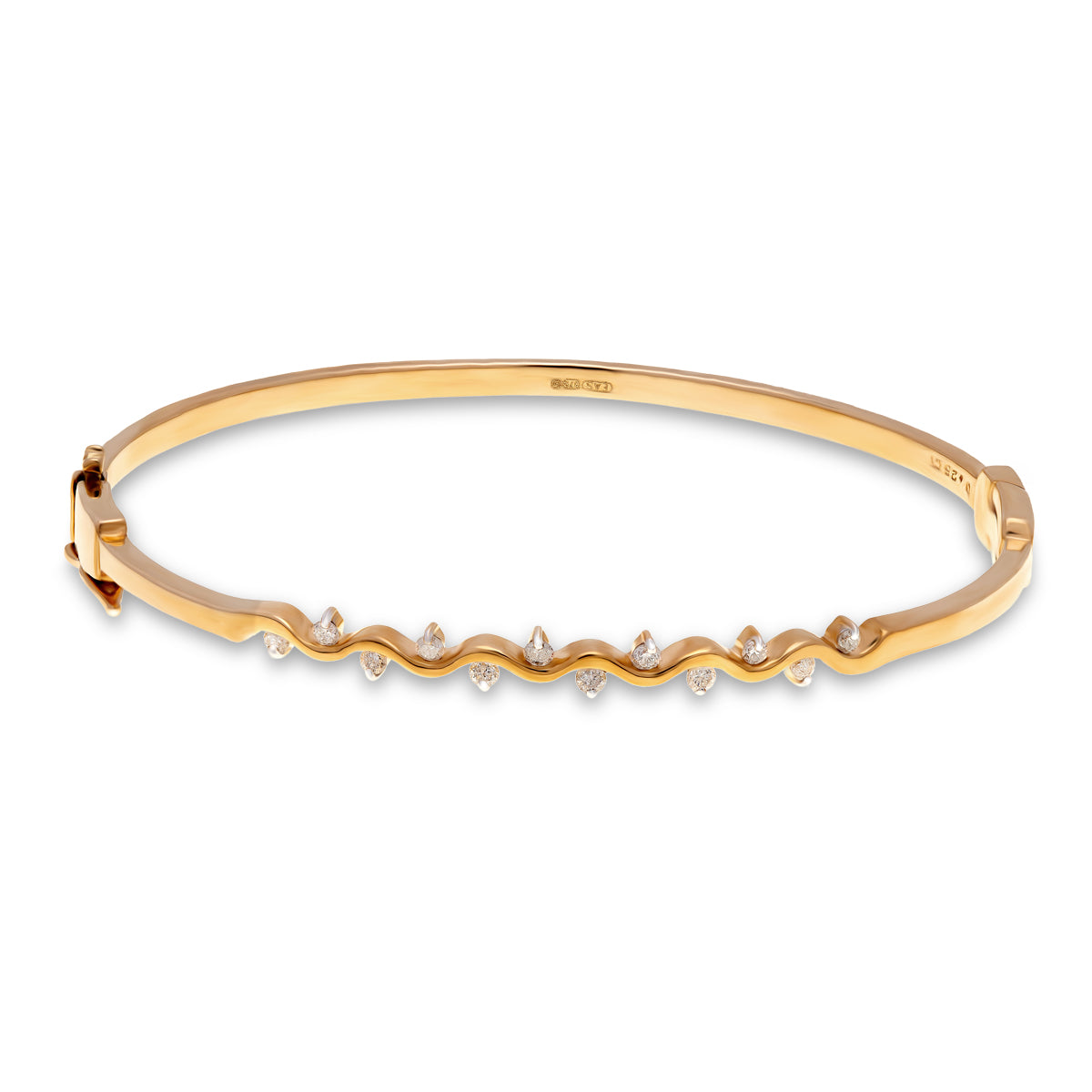 9ct Yellow Gold Diamond Bangle