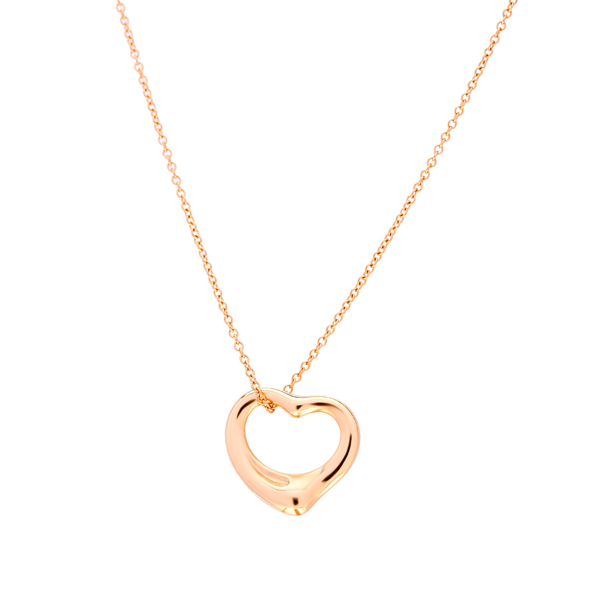 18ct Yellow gold Tiffany Open heart Elsa Peretti necklace. - Jewellery  Finder & Co Ltd