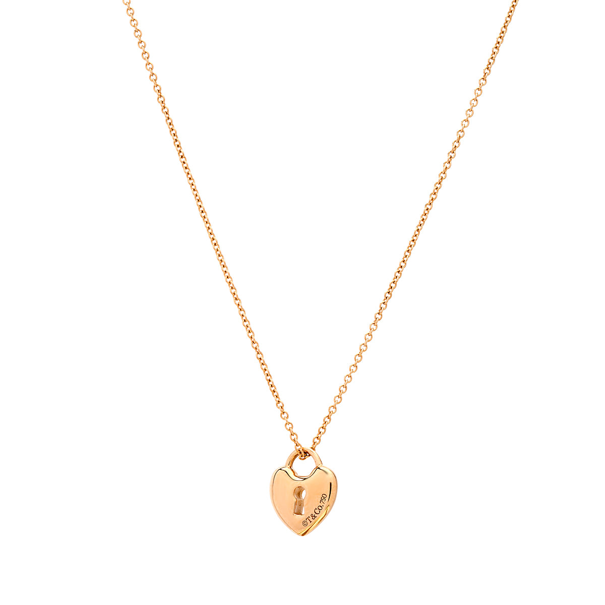 18ct Yellow gold Tiffany & Co heart lock necklace