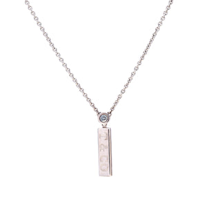 18ct White gold Tiffany & Co diamond bar necklace