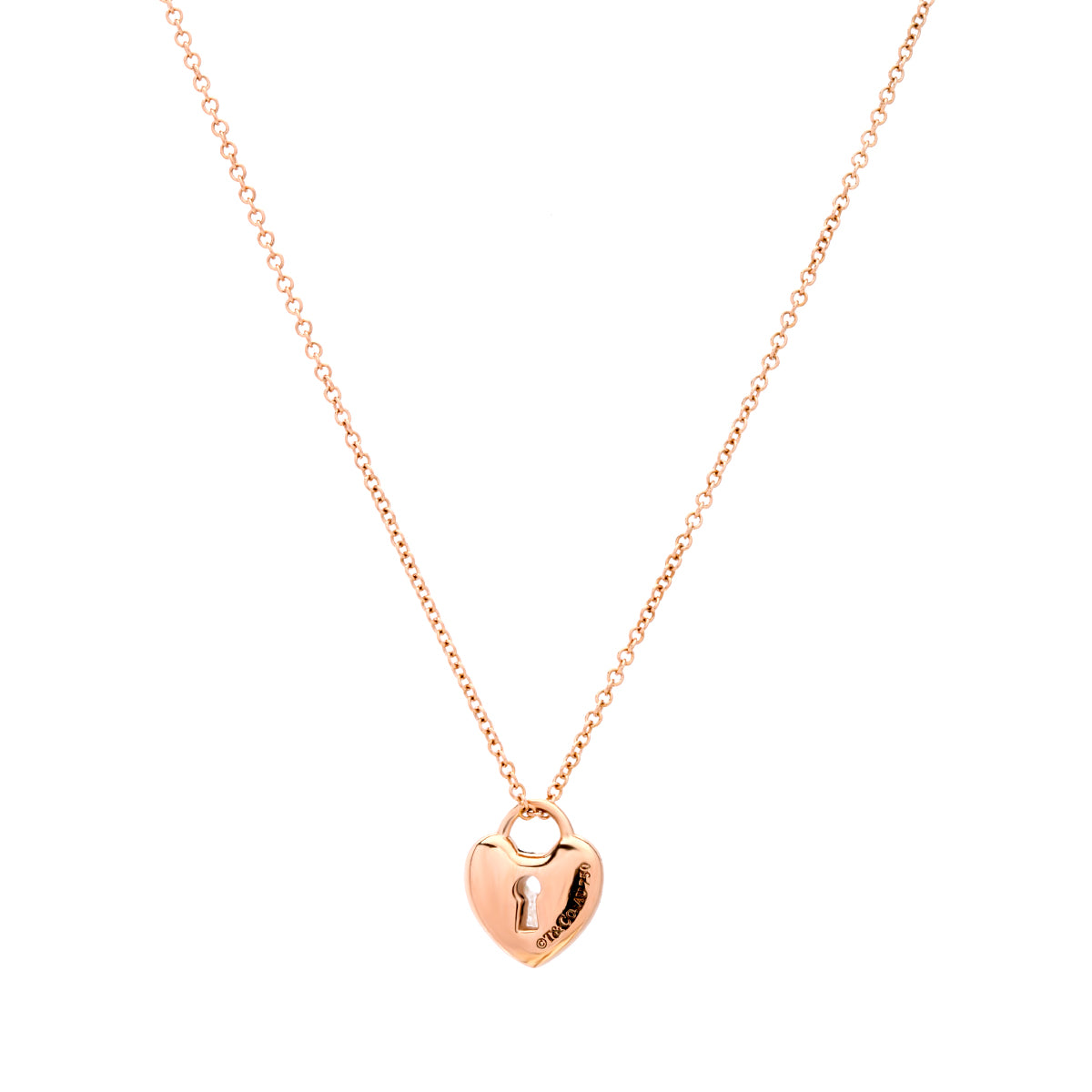 Tiffany gold heart locket necklace Clearance