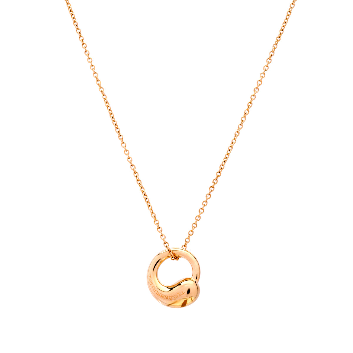 18ct Yellow gold Tiffany & Co Elsa Peretti Eternal circle necklace