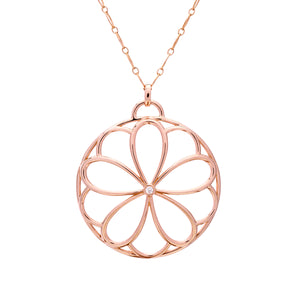 18ct Yellow gold Tiffany & Co Large garden flower medallion diamond necklace